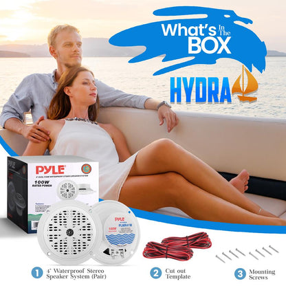 4'' Waterproof Stereo Speaker System White