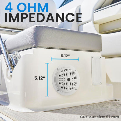 4'' Waterproof Stereo Speaker System White