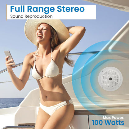 4'' Waterproof Stereo Speaker System White