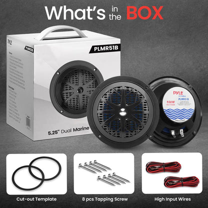 5.25'' Marine Component Speakers Black