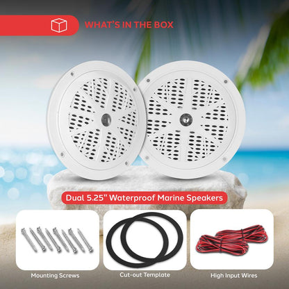 5.25'' Marine Component Speakers White