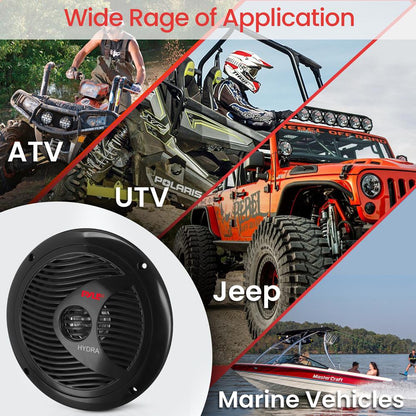 6.5 inch Marine Component Speakers Black