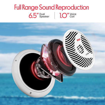 6.5 inch Marine Component Speakers White