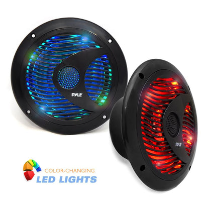 6.5 inch Component Marine LED Speakers 150W Black