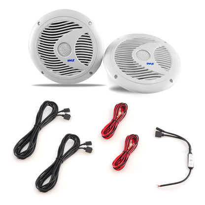 6.5 inch Component Marine LED Speakers 150W White
