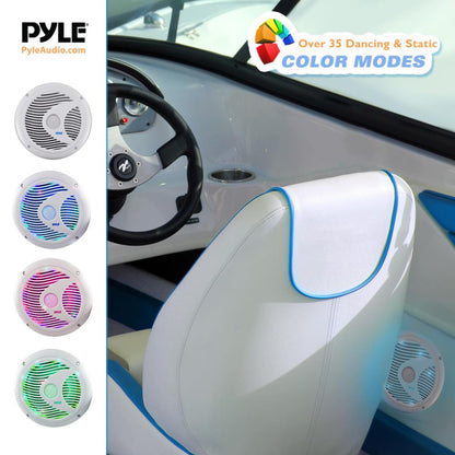 6.5 inch Component Marine LED Speakers 150W White