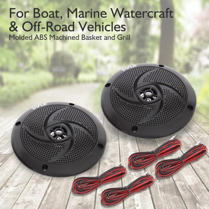 4'' Low-Profile Marine LED Speakers Black