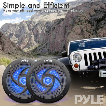 4'' Low-Profile Marine LED Speakers Black