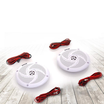 4'' Low-Profile Marine LED Speakers White