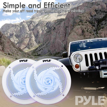 4'' Low-Profile Marine LED Speakers White