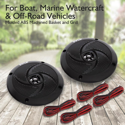 5.25'' Low-Profile Marine LED Speakers Black