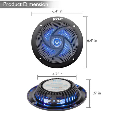 5.25'' Low-Profile Marine LED Speakers Black
