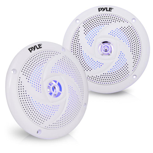 5.25'' Low-Profile Marine LED Speakers White