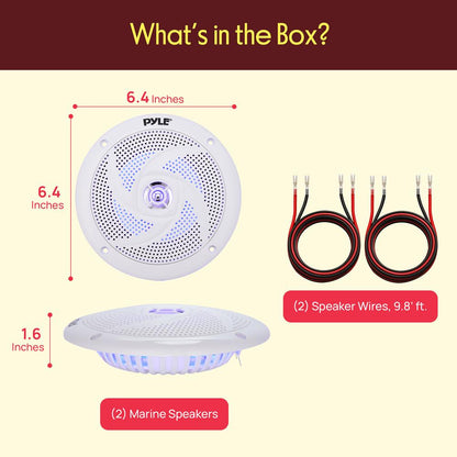 5.25'' Low-Profile Marine LED Speakers White