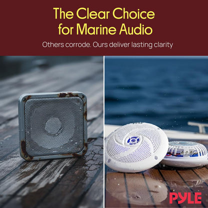 5.25'' Low-Profile Marine LED Speakers White