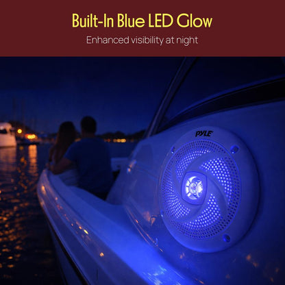 5.25'' Low-Profile Marine LED Speakers White