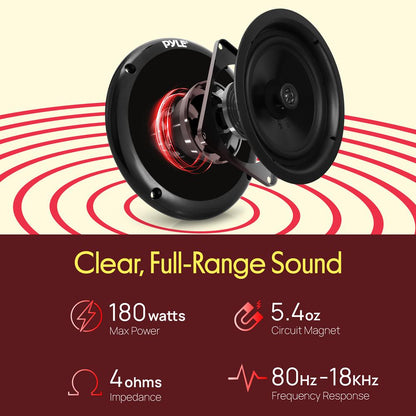 5.25'' Low-Profile Marine Grade Speakers Black