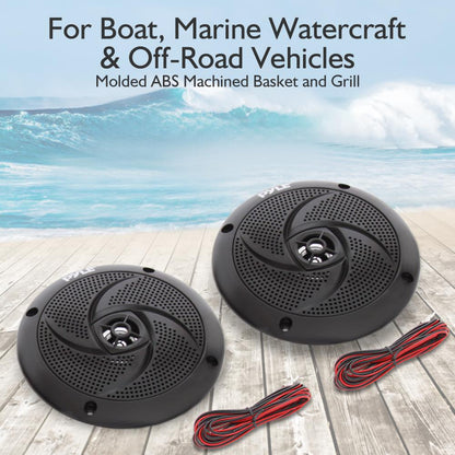 6.5 inch Low-Profile Marine Speakers Black