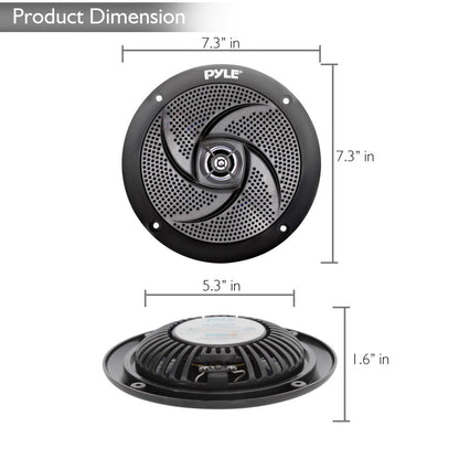 6.5 inch Low-Profile Marine Speakers Black
