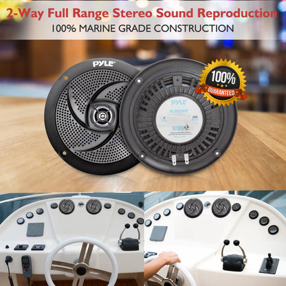 6.5 inch Low-Profile Marine Speakers Black