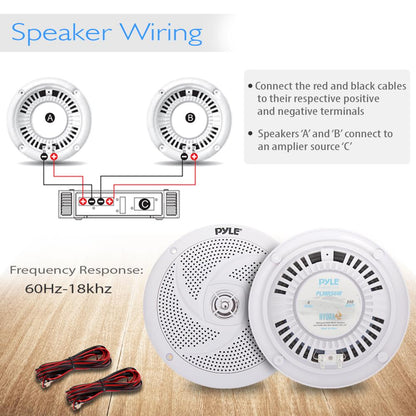 6.5 inch Low-Profile Marine Speakers White