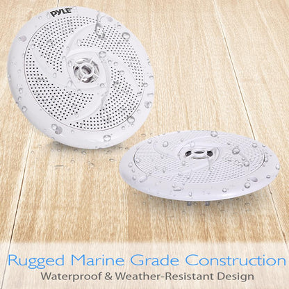 6.5 inch Low-Profile Marine Speakers White