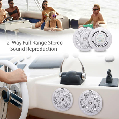 6.5 inch Low-Profile Marine Speakers White