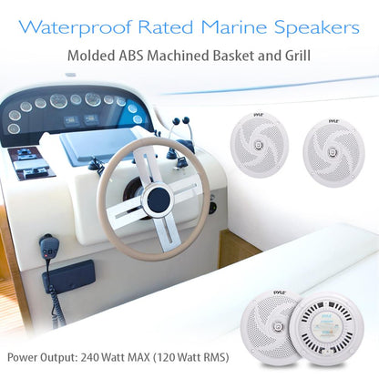 6.5 inch Low-Profile Marine Speakers White