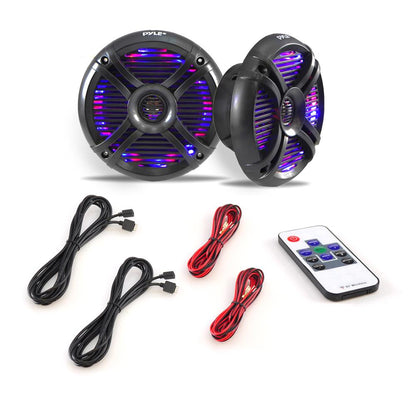 6.5 inch Component Marine LED Speakers Black