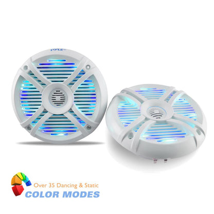 6.5 inch Component Marine LED Speakers White