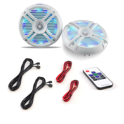 6.5 inch Component Marine LED Speakers White