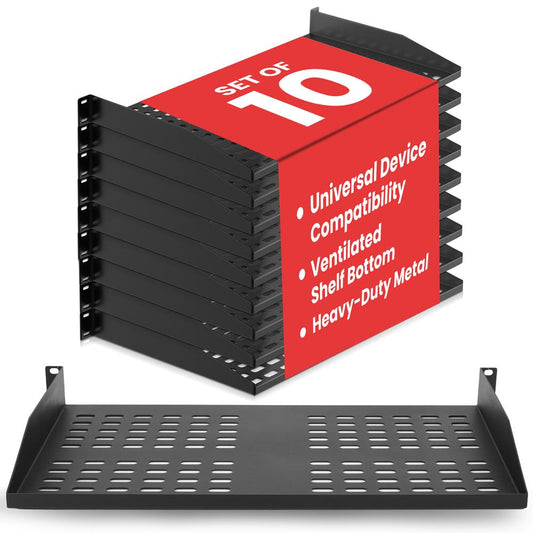 1U Server Rack Shelf Mount Tray 10-Pc