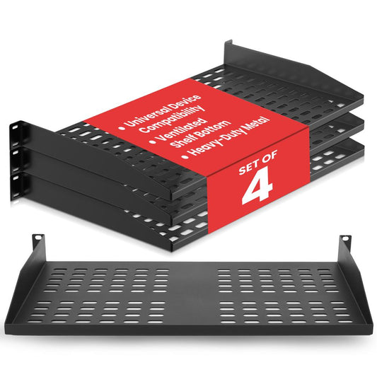 1U Server Rack Shelf Mount Tray 4-Pc