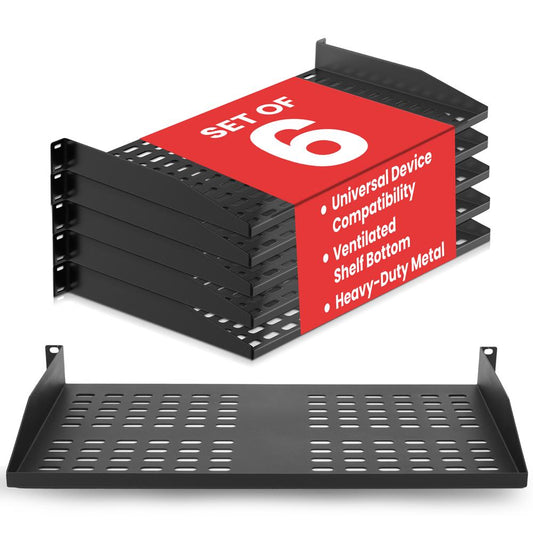 1U Server Rack Shelf Mount Tray 6 Piece