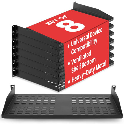 1U Server Rack Shelf Mount Tray 8 Piece