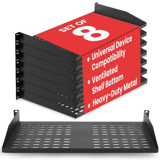 1U Server Rack Shelf Mount Tray 8 Piece