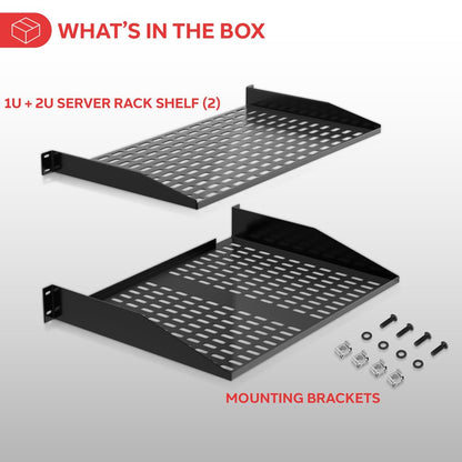 Server Rack Mounting Tray 1U+2U
