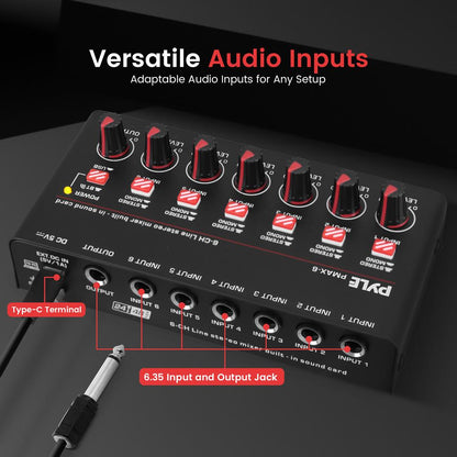 Compact BT Line Mixer 6-Channel