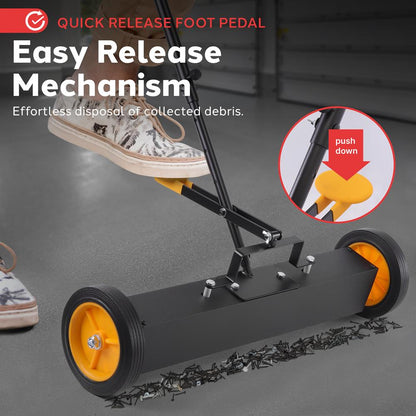 Rolling Magnetic Sweeper with Wheels 24"