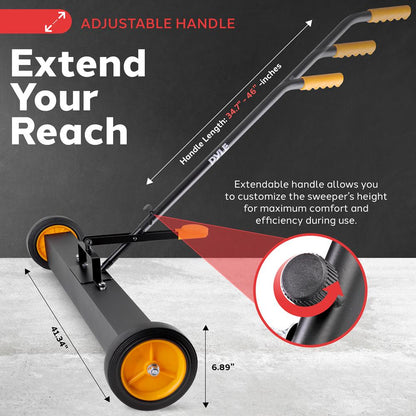 Rolling Magnetic Sweeper with Wheels 36"