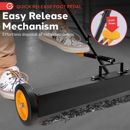 Rolling Magnetic Sweeper with Wheels 36"