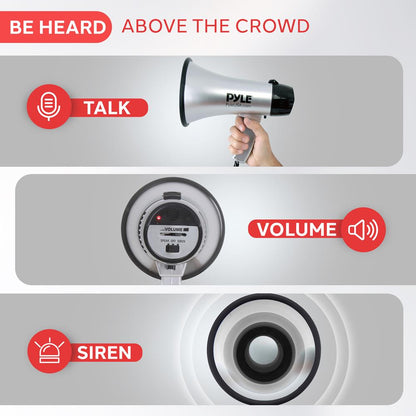 Mini Megaphone Speaker Silver