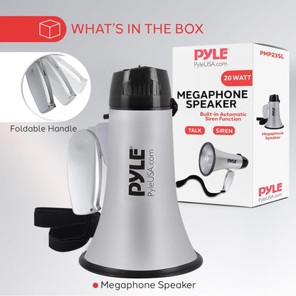 Mini Megaphone Speaker Silver