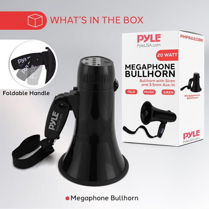 Portable Speaker Siren Bullhorn Megaphon Black 20W