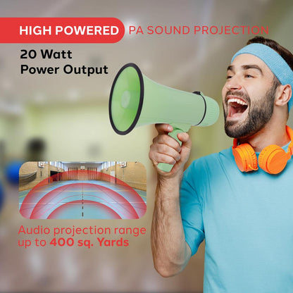 Portable Speaker Siren Bullhorn Megaphon Green 20W