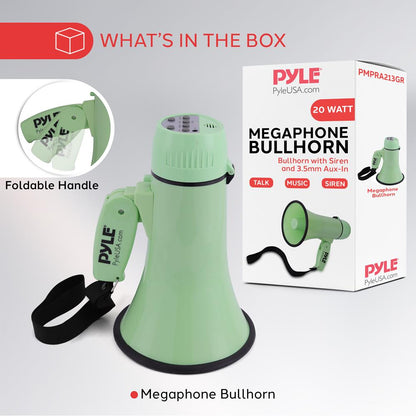 Portable Speaker Siren Bullhorn Megaphon Green 20W