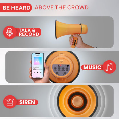 Portable Speaker Siren Bullhorn Megaphon Orange 20W