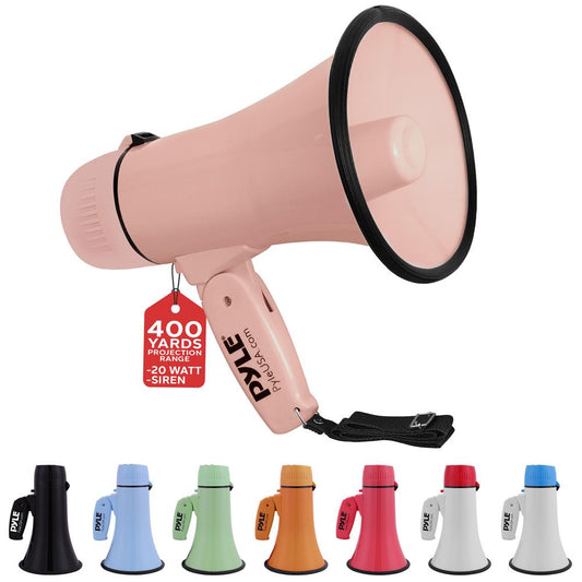 Portable Speaker Siren Bullhorn Megaphon Pink 20W