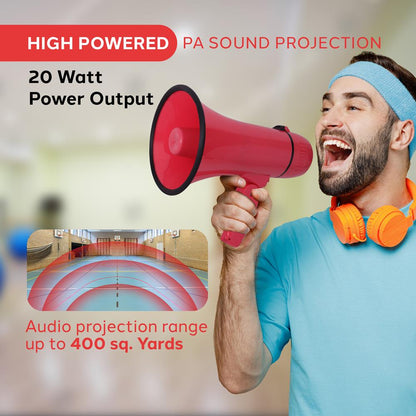 Portable Speaker Siren Bullhorn Megaphon Red 20W