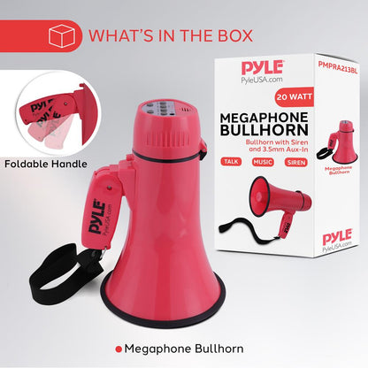 Portable Speaker Siren Bullhorn Megaphon Red 20W